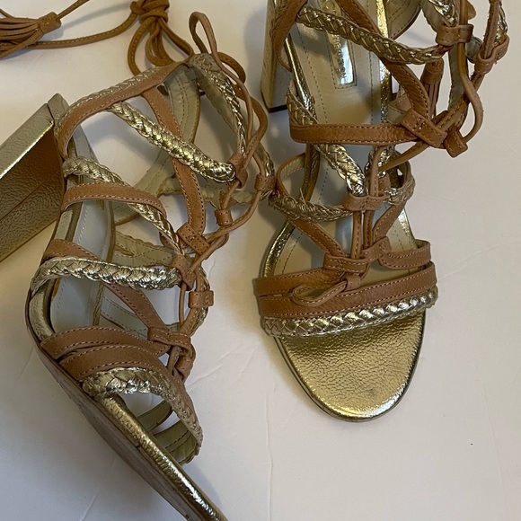 Metallic Gold &Tan BCBGeneration Chunky Heels - Picture 3 of 9